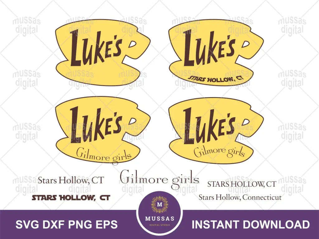 Lukes Diner, Gilmore Family Cricut SVG