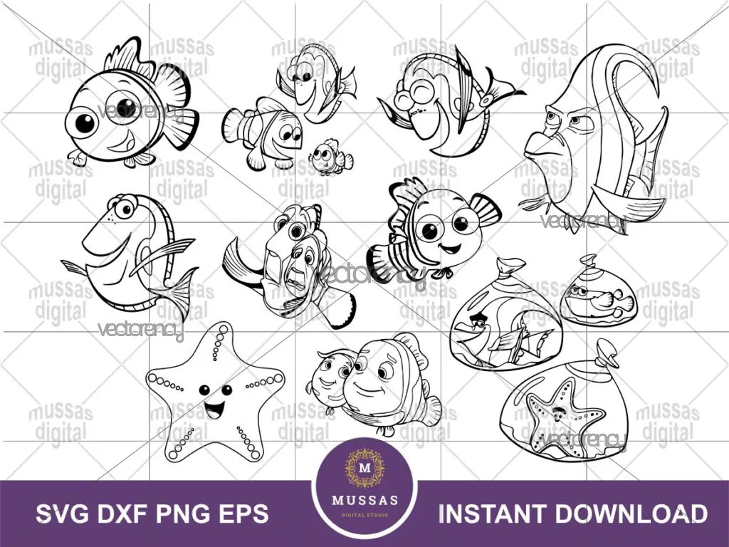 Finding Nemo Outline Clipart Image Nemo SVG