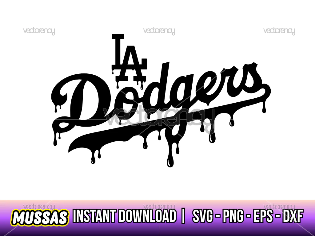 LA Dodgers Logo Drip SVG Cricut PNG Vector
