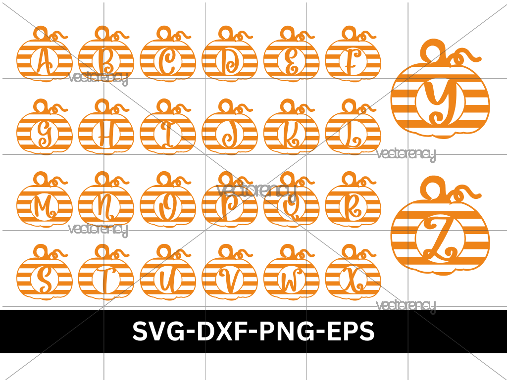 Pumpkin SVG Letter Set