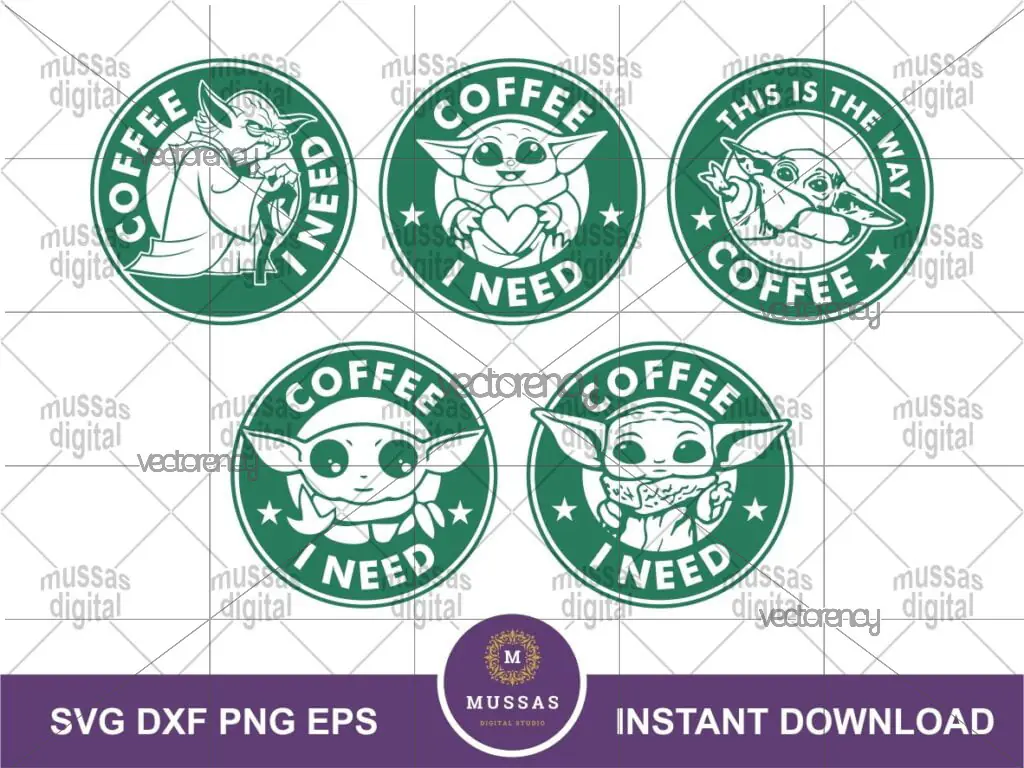 Yoda Star Wars Coffee SVG