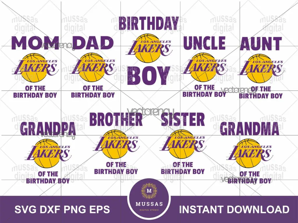 Birthday Family Shirt Basketball Lakers PNG EPS SVG