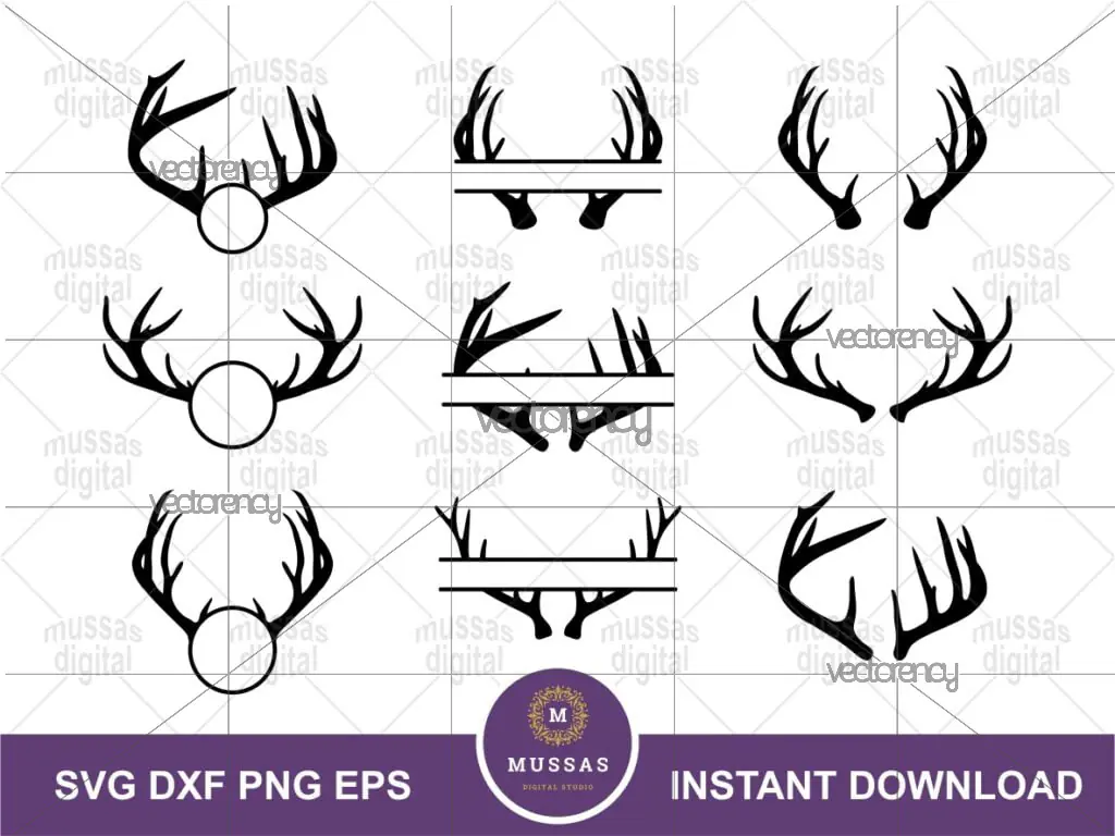 Deer Antler Monogram SVG