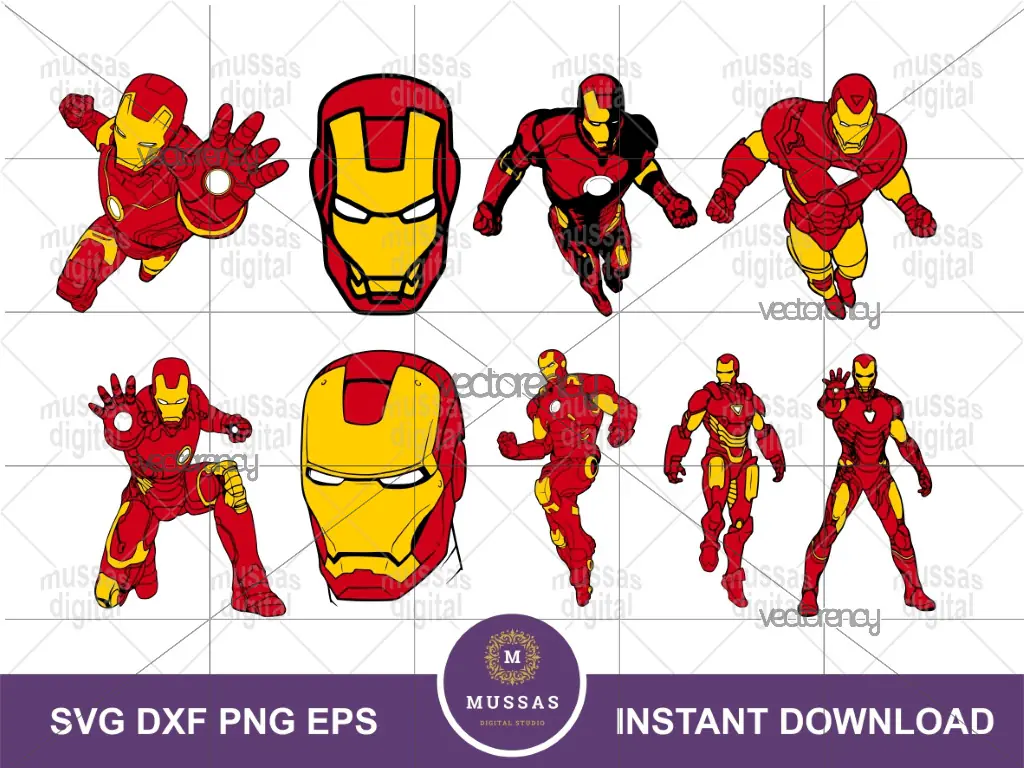 Iron Man Bundle SVG Cartoon Cricut