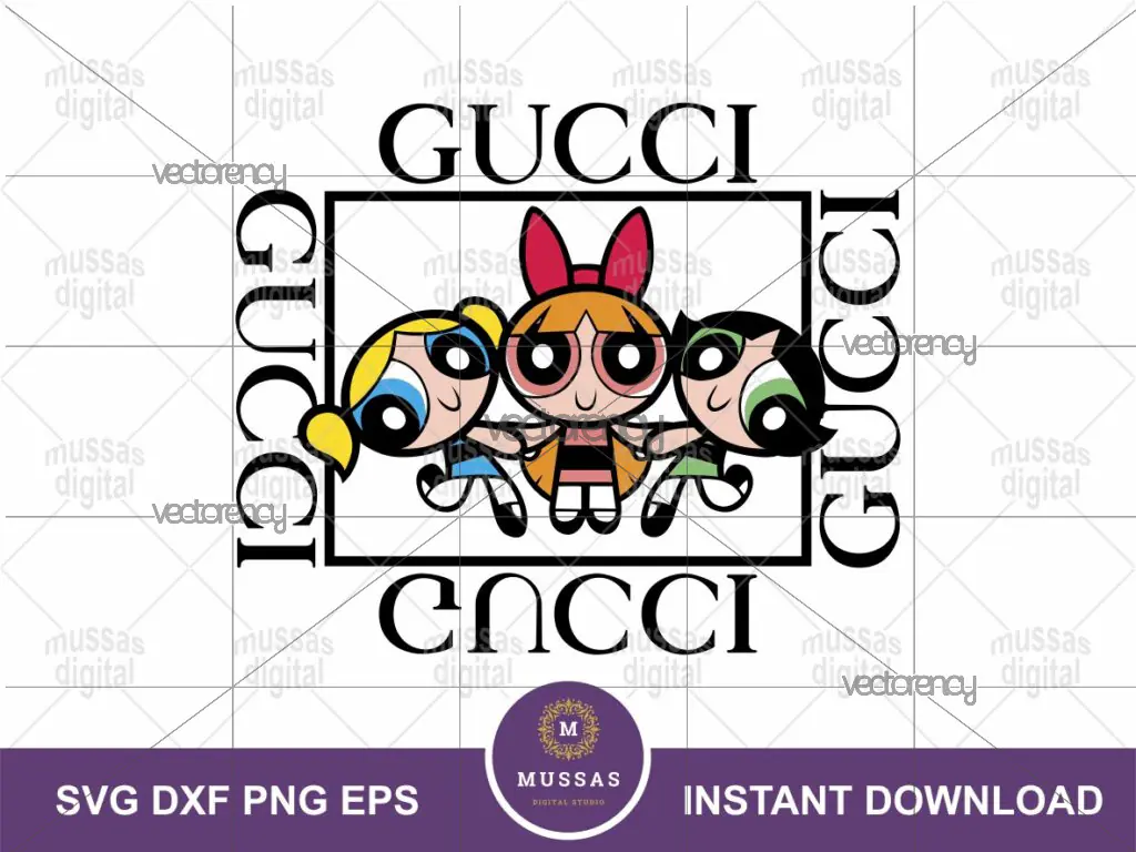 Powerpuff Girls Gucci Fun Design SVG PNG EPS