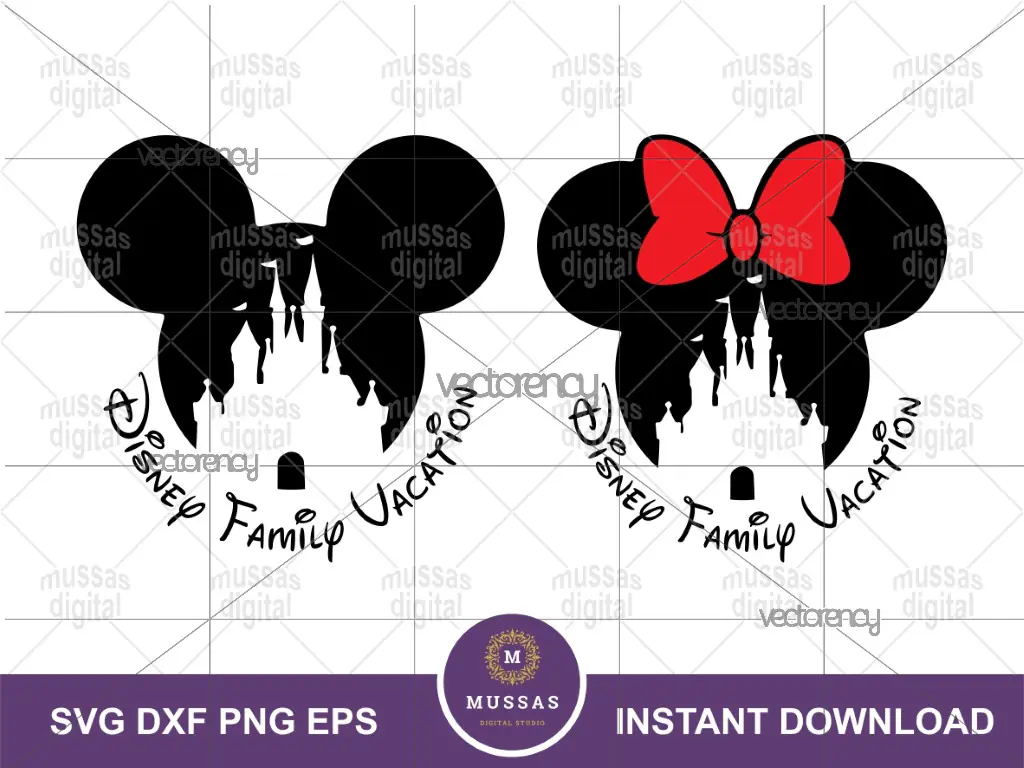 Shirt Design for Family Vacation SVG Mouse Ears