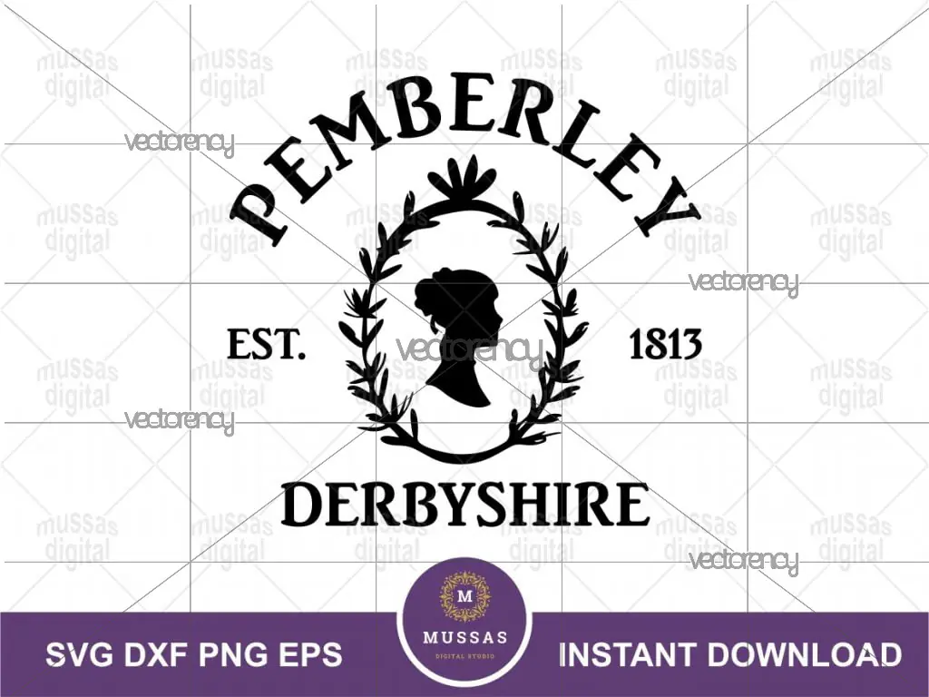 Pemberley Est 1813 Derbyshire SVG