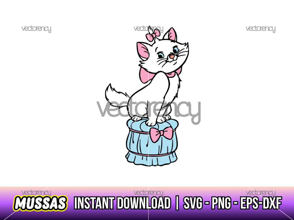 Marie Aristocats Cute Cartoon Vector PNG EPS SVG DXF