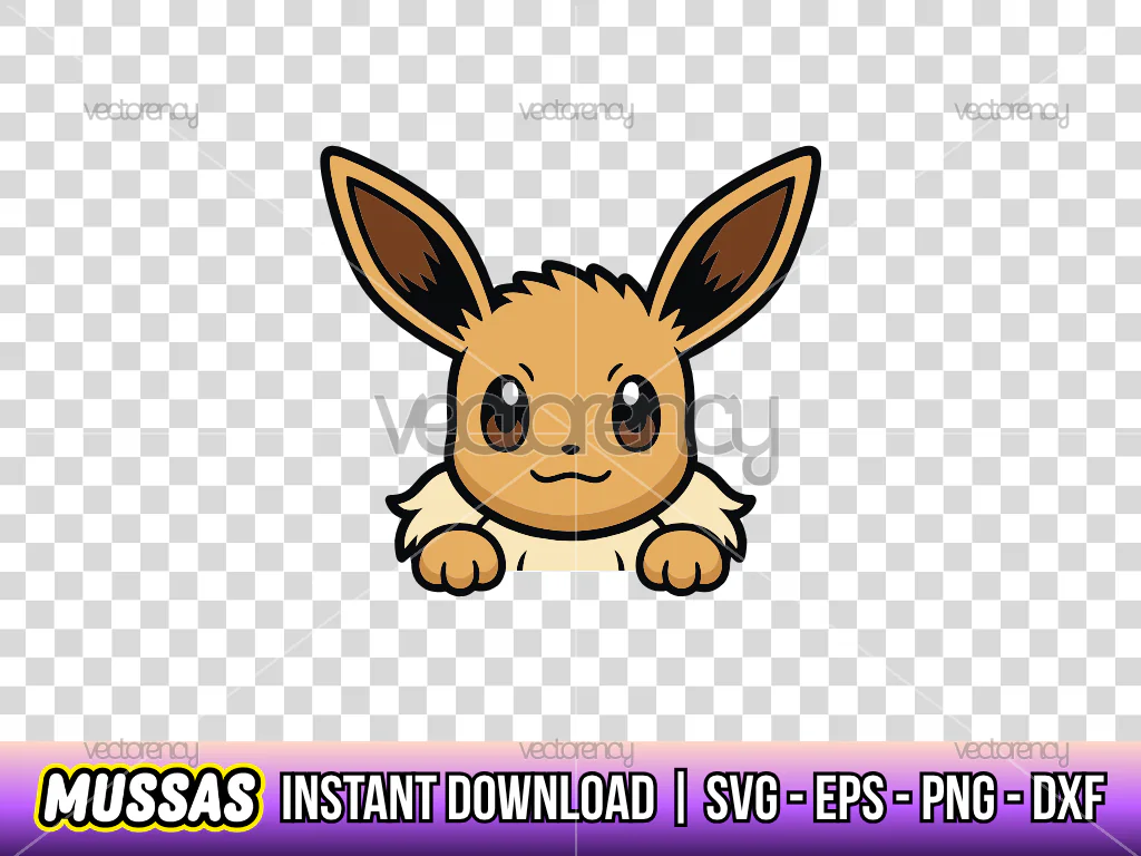 Eevee Peeker SVG PNG Transparent Pokemon