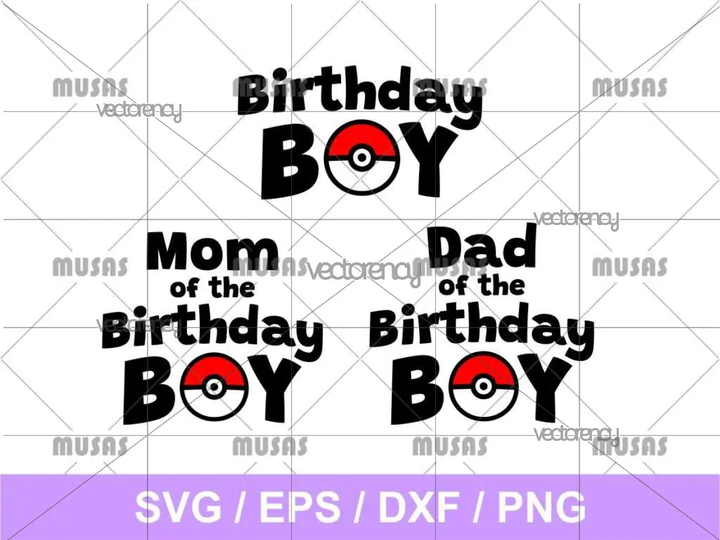 Birthday Boy Pokemon SVG