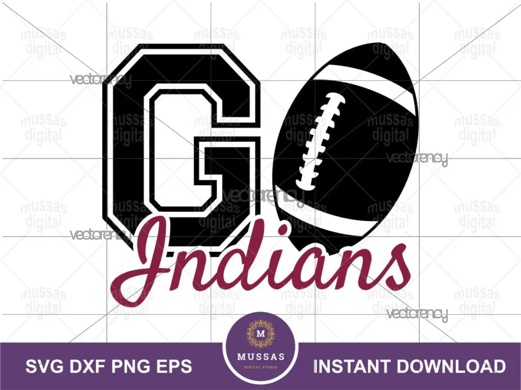 Go Indians SVG Football Cut Files