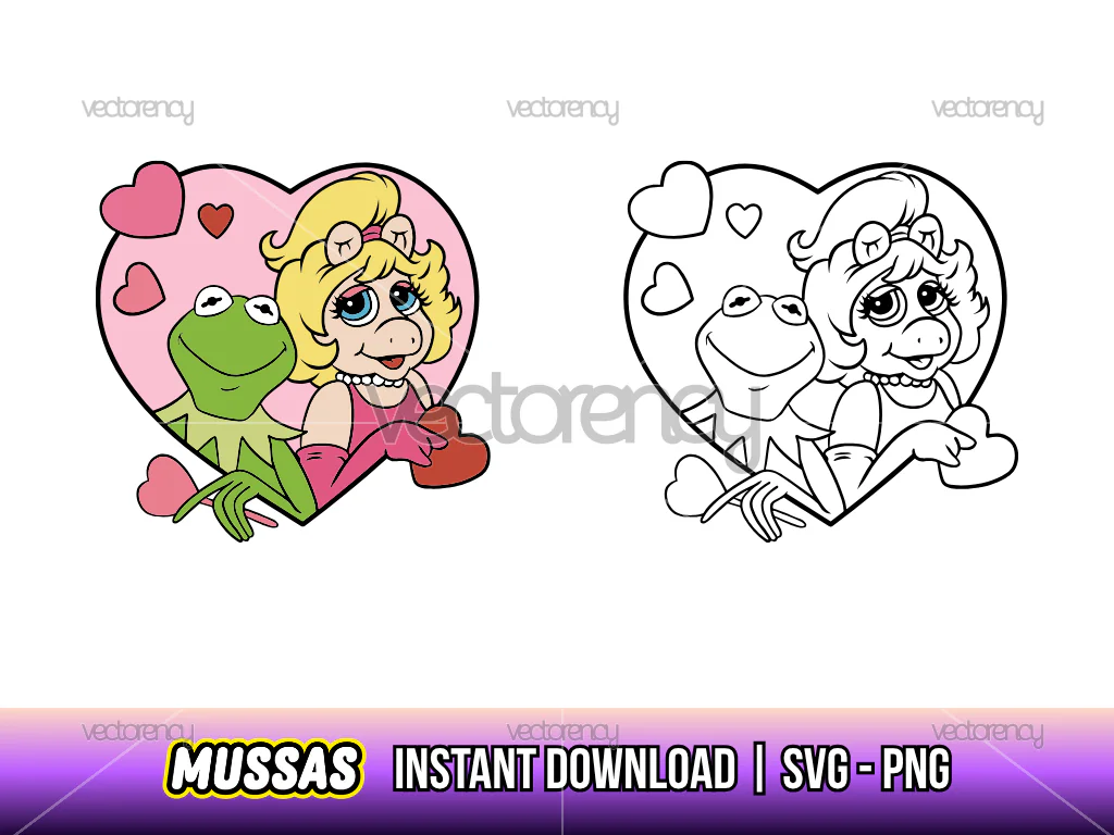 Kermit and Miss Piggy PNG SVG