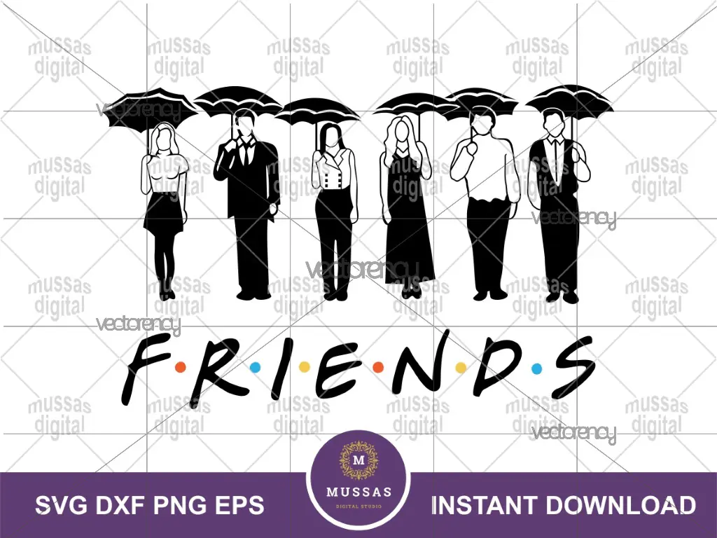 Friends Series Comedy SVG Silhouette Vector, Friends High Quality Vector