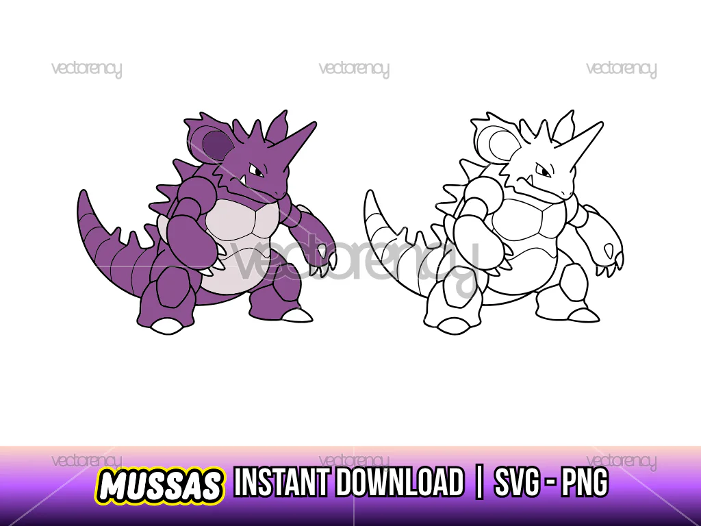 Nidoking Pokemon Clipart Image PNG and Vector SVG