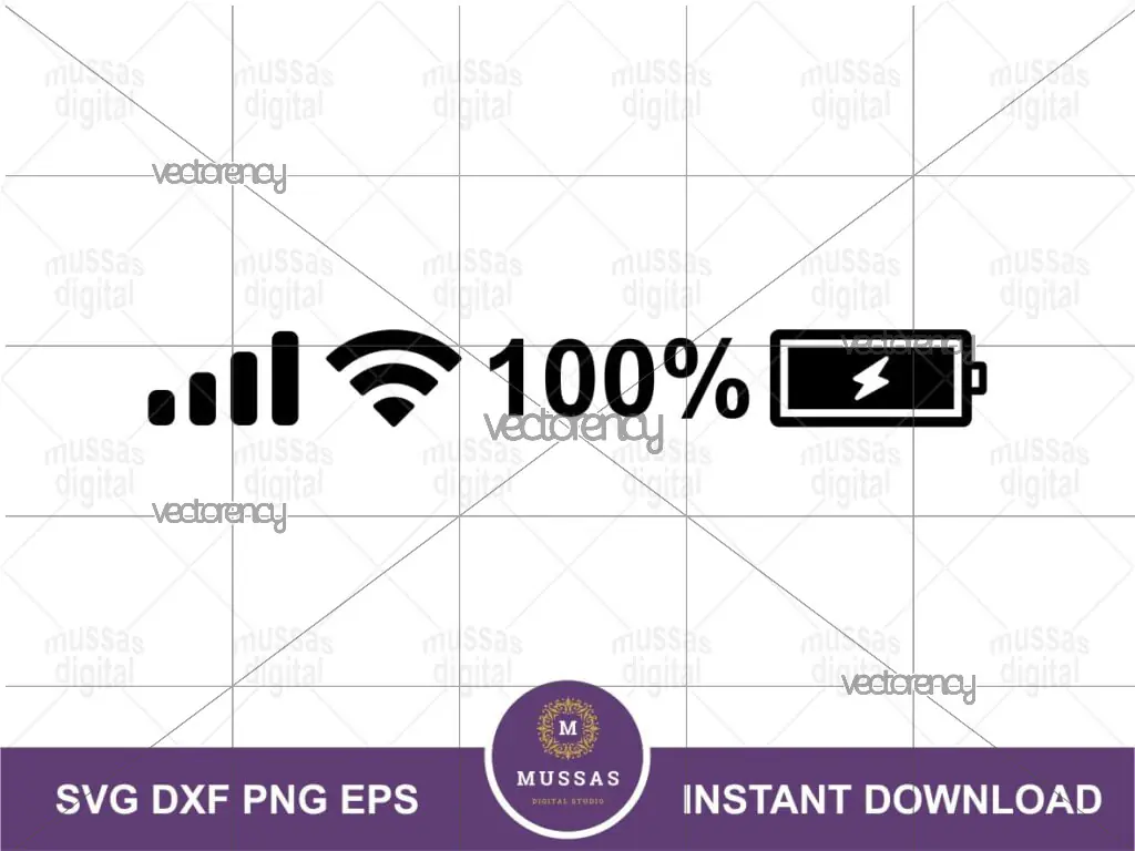 Wifi Battery Level Mark Decals Cut File SVG PNG EPS DXF