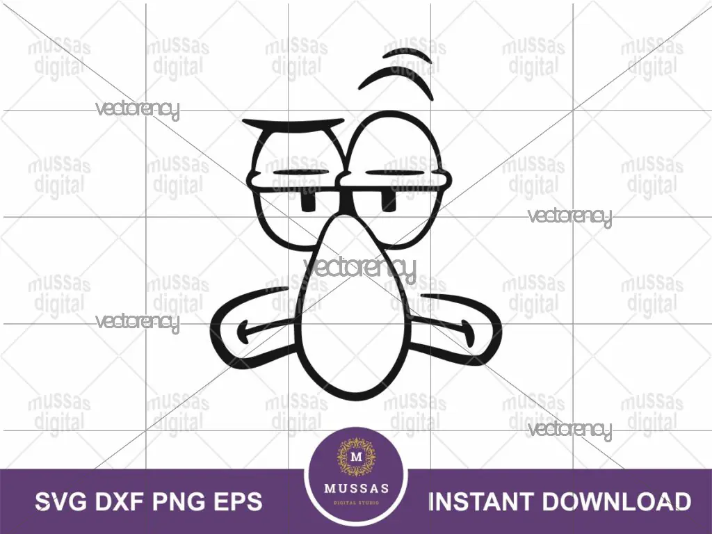 Squidward Face SVG Cut Files Image