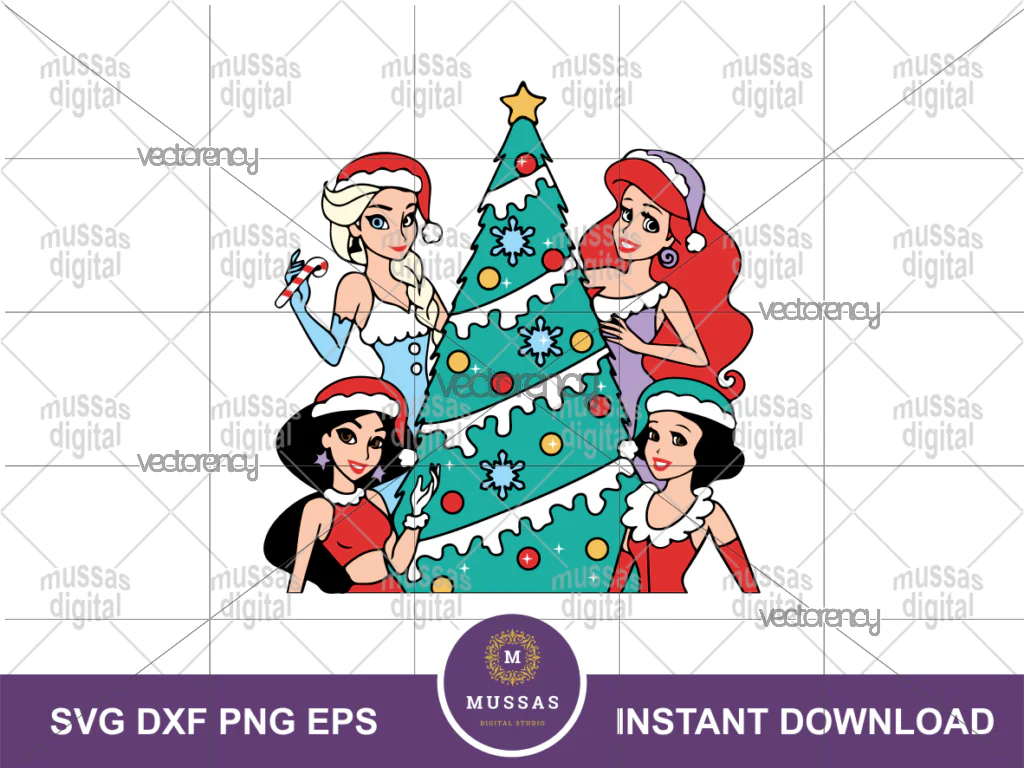 Christmas SVG Princess Christmas Tree Disney