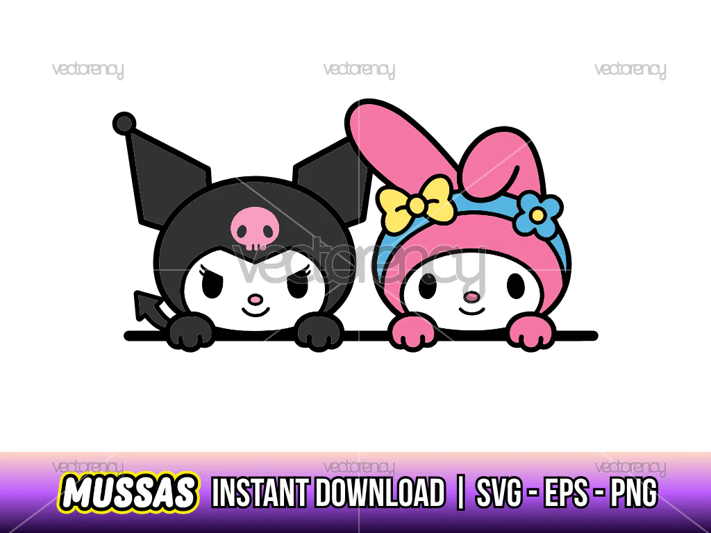 Kuromi Melody Peeker SVG Vector