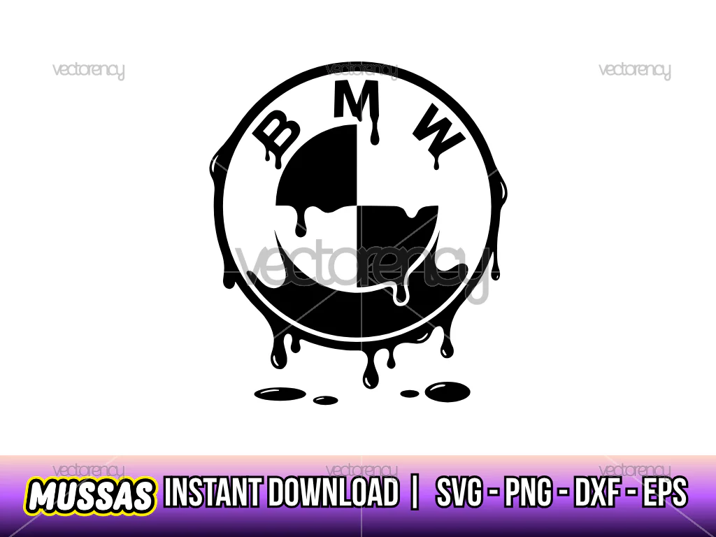 BMW Logo Drip SVG PNG EPS DXF File