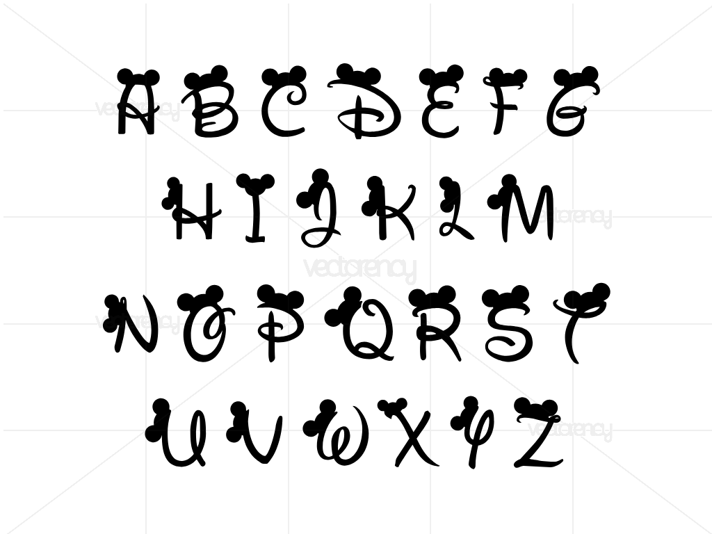 Mickey Alphabet Font SVG