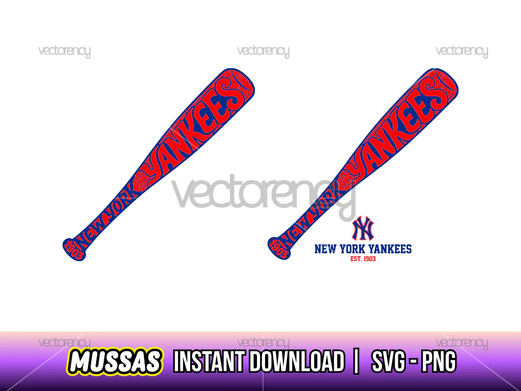 New York Yankees Typography Baseball Stick Vector Download