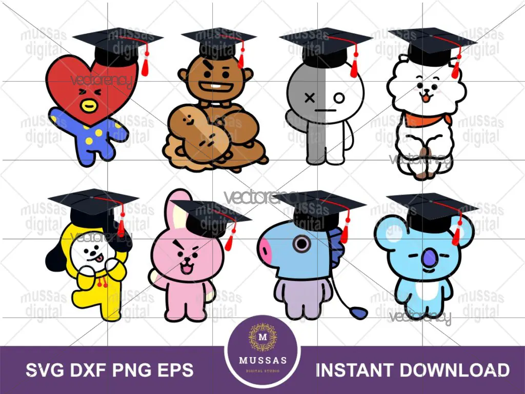 BT21 Graduation SVG, PNG, Vector, BTS School