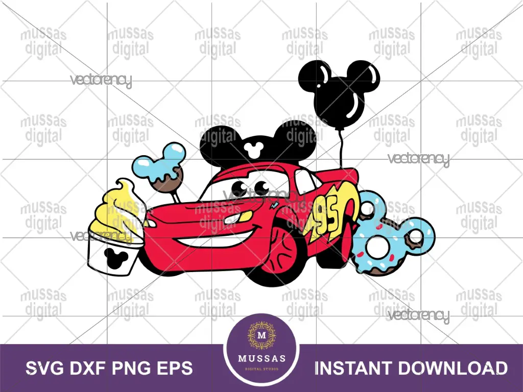 Cars SVG Disneyland Snacks Rayo McQueen