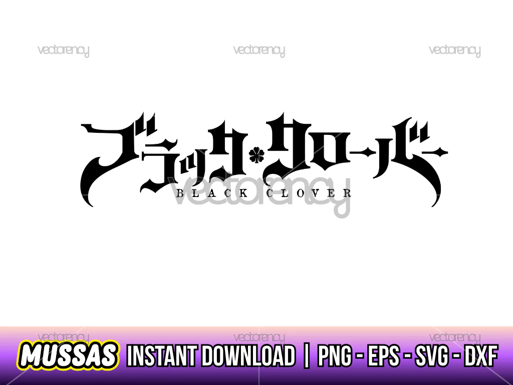 Black Clover Anime Vector Logo PNG EPS DXF SVG