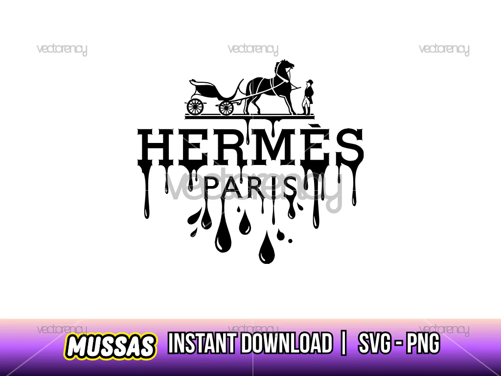 Hermes Logo Drip SVG Vector PNG