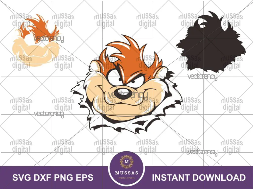 Tasmanian SVG Devil Taz Cut File Looney Tunes Vector