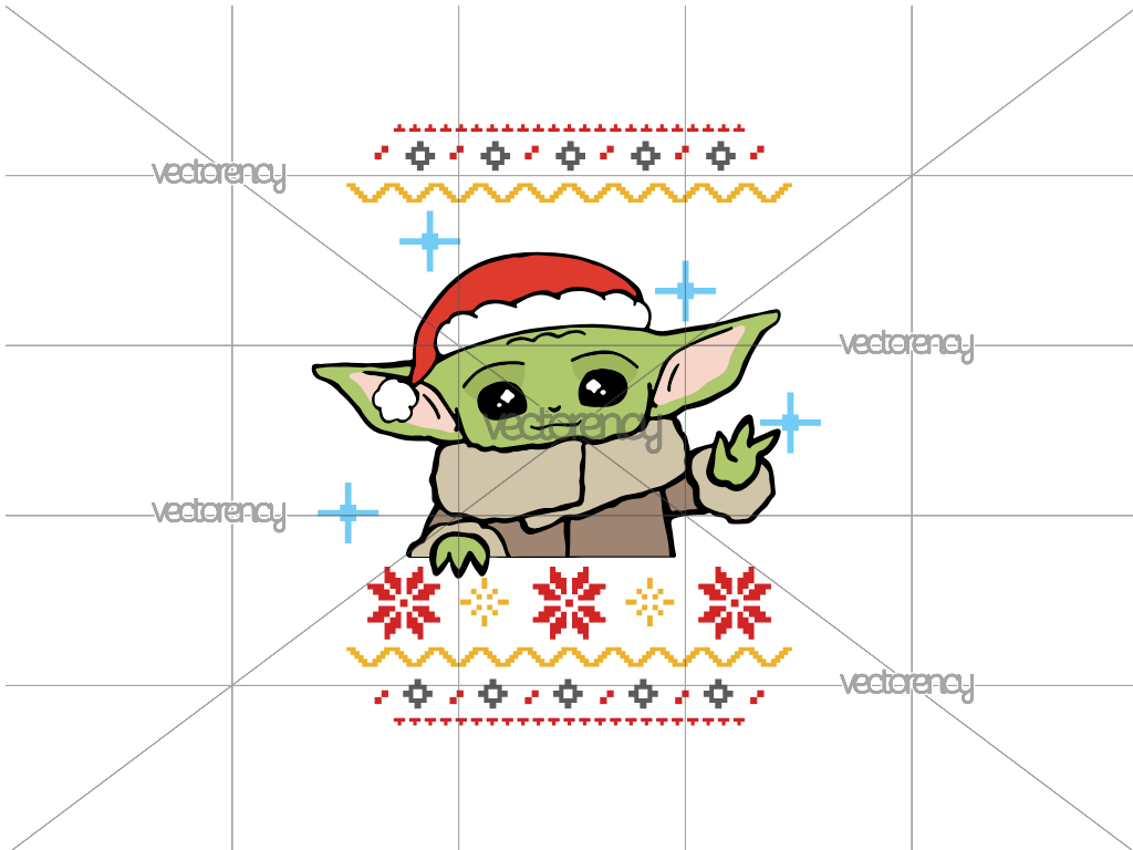 Baby Yoda SVG Christmas Ugly The Mandalorian Vector Design