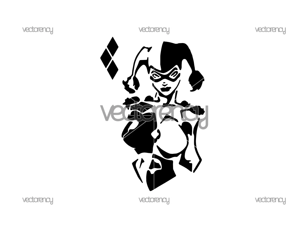 Harley Quinn SVG, DC Comic Character SVG Cricut Stencil