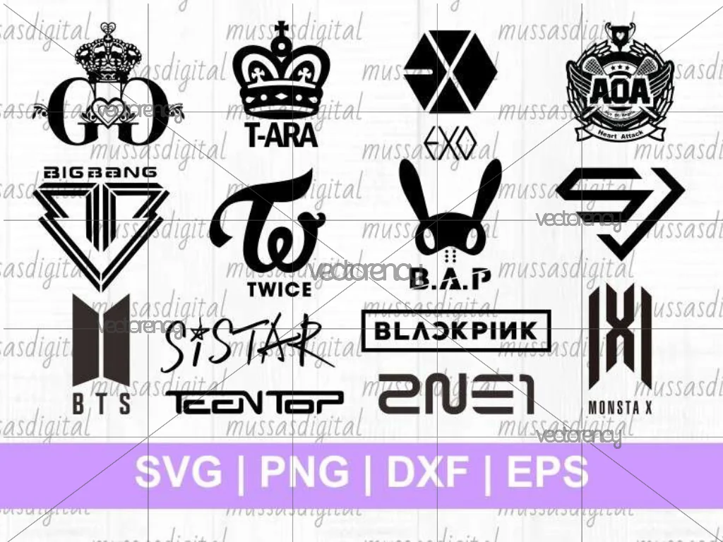 Band Kpop Logo SVG Bundle