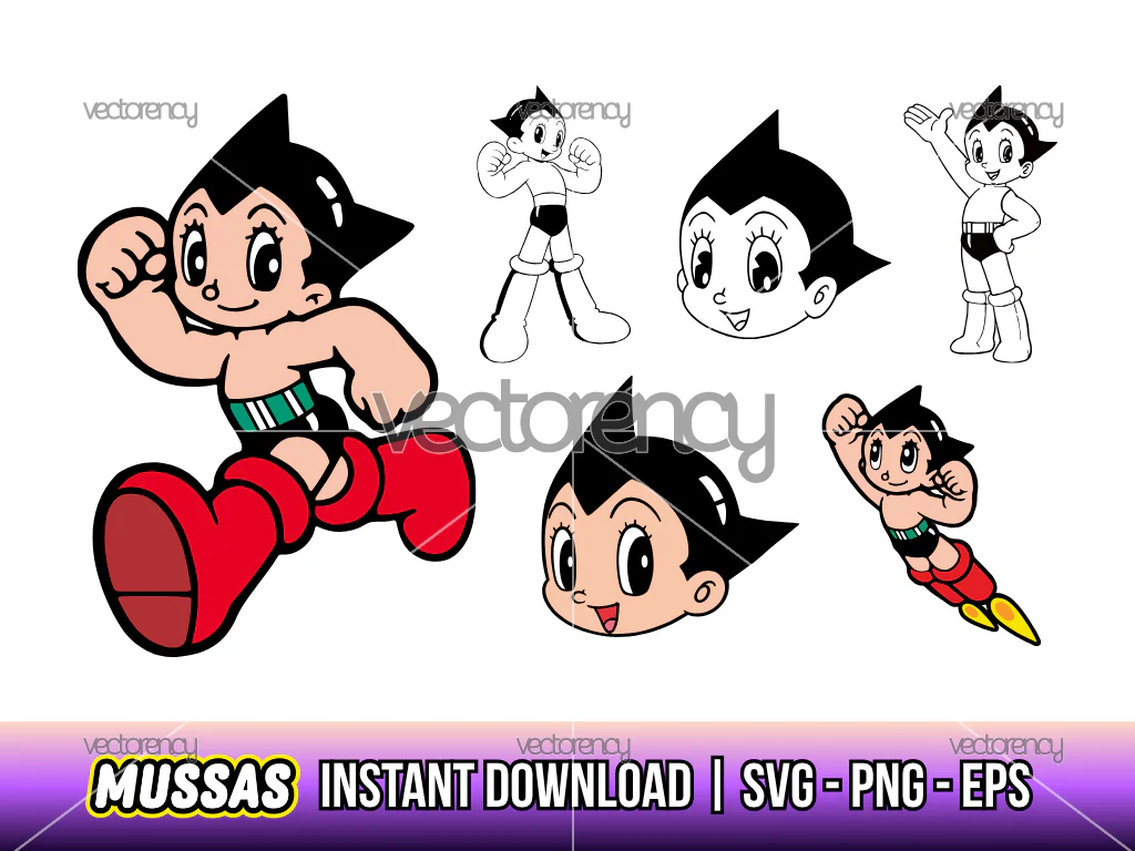 Astroboy SVG PNG EPS Bundle Cartoon Download
