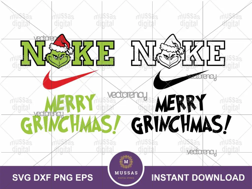 Nike Grinch SVG, Merry Grinchmas PNG EPS DXF