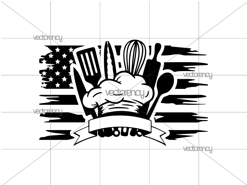 American Dad Chef SVG Template