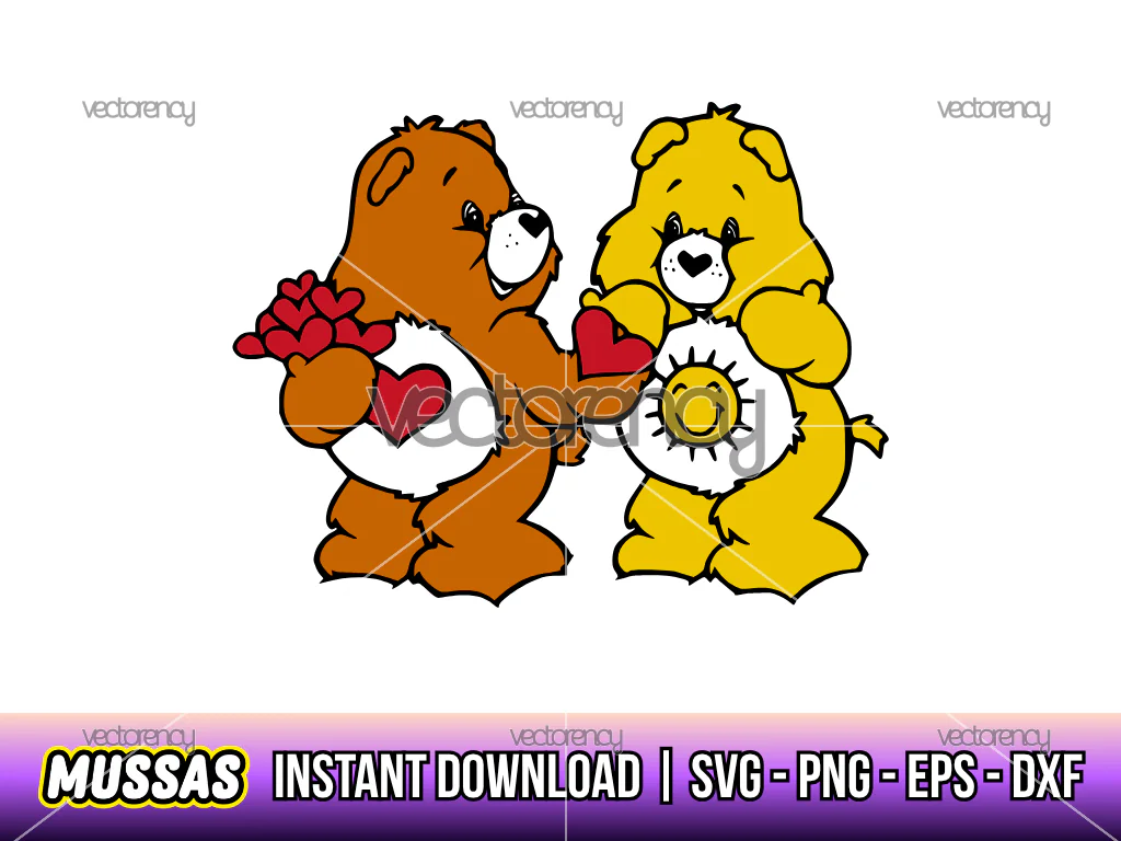 Tenderheart Bear and Sunshine Bear Cartoon Download Clipart Bear