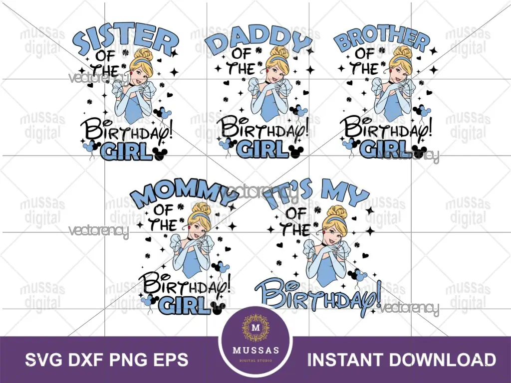 Bundle Birthday Girl SVG, Birthday Princess SVG, PNG,