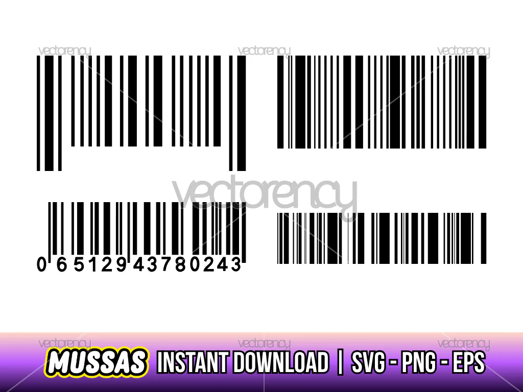 Barcode SVG Clipart EPS PNG