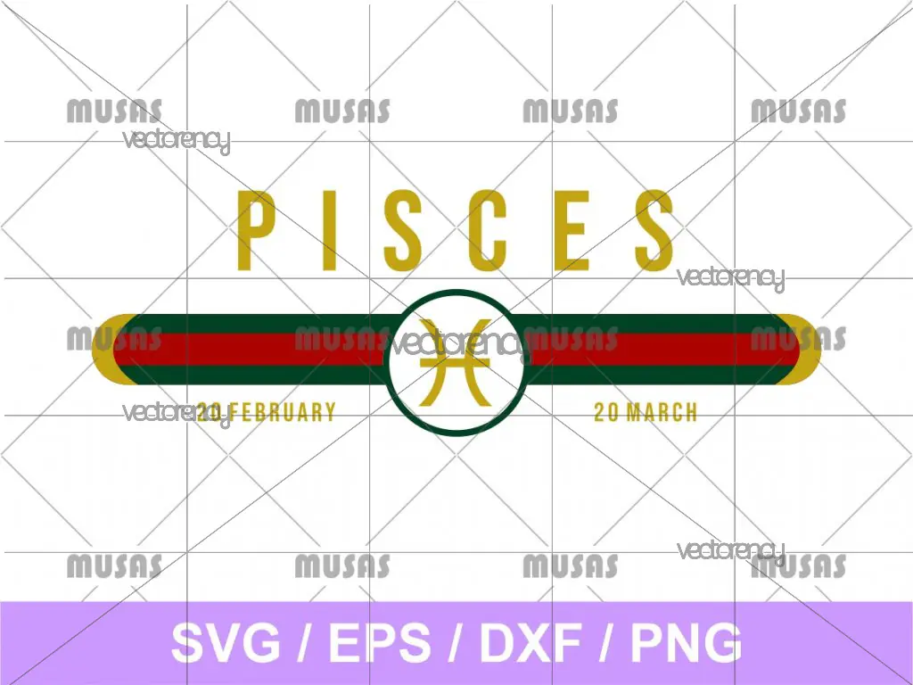 Gucci Pisces Zodiac SVG