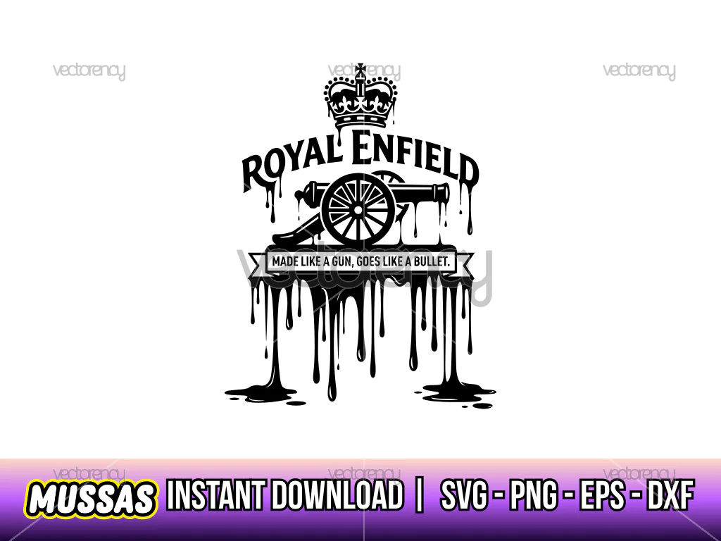 Royal Enfield Made Like a Gun Logo Vector PNG Drip