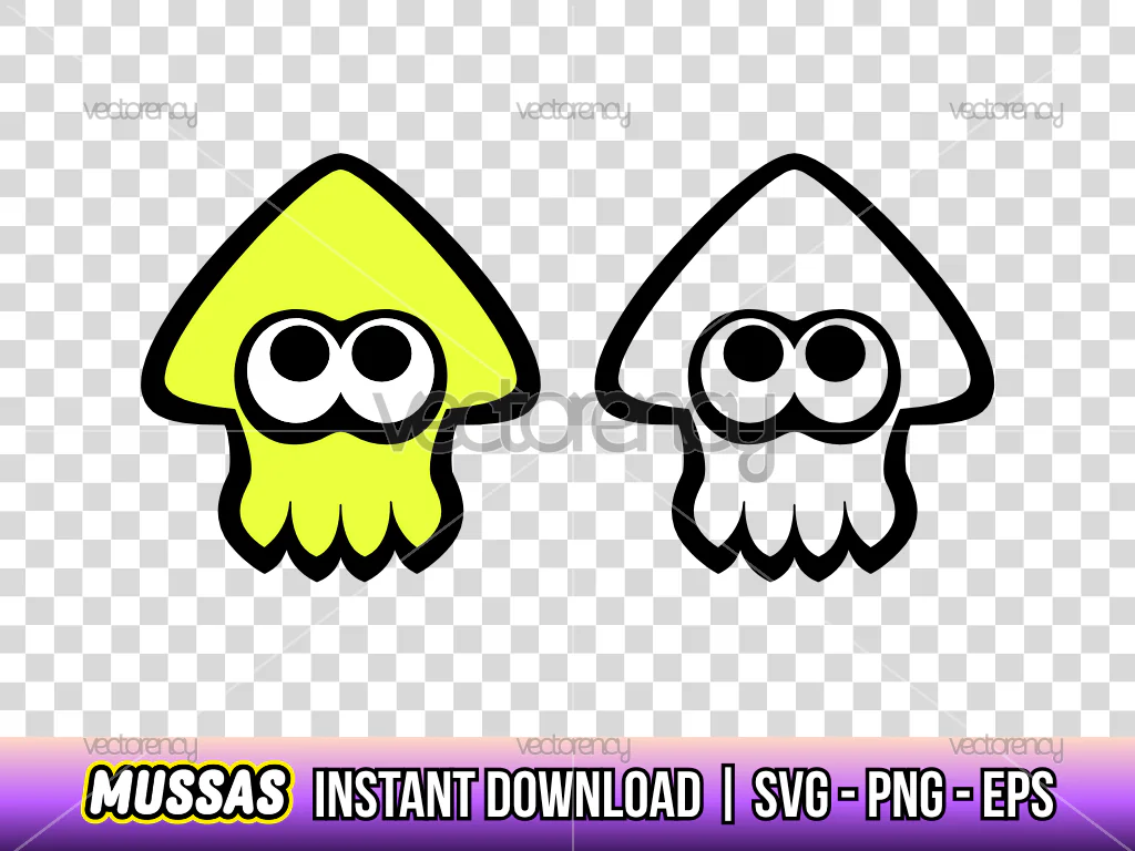 Splatoon Squid Vector SVG Cut Files