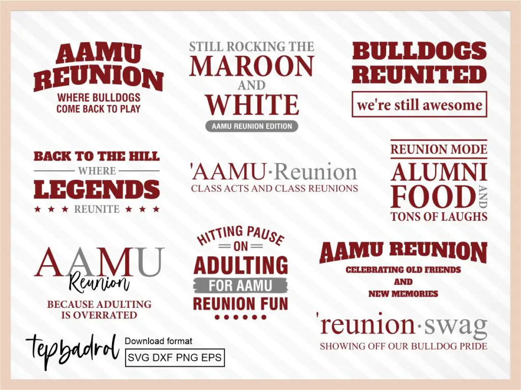 Alabama A&M University Reunion T-Shirt Design Bundle