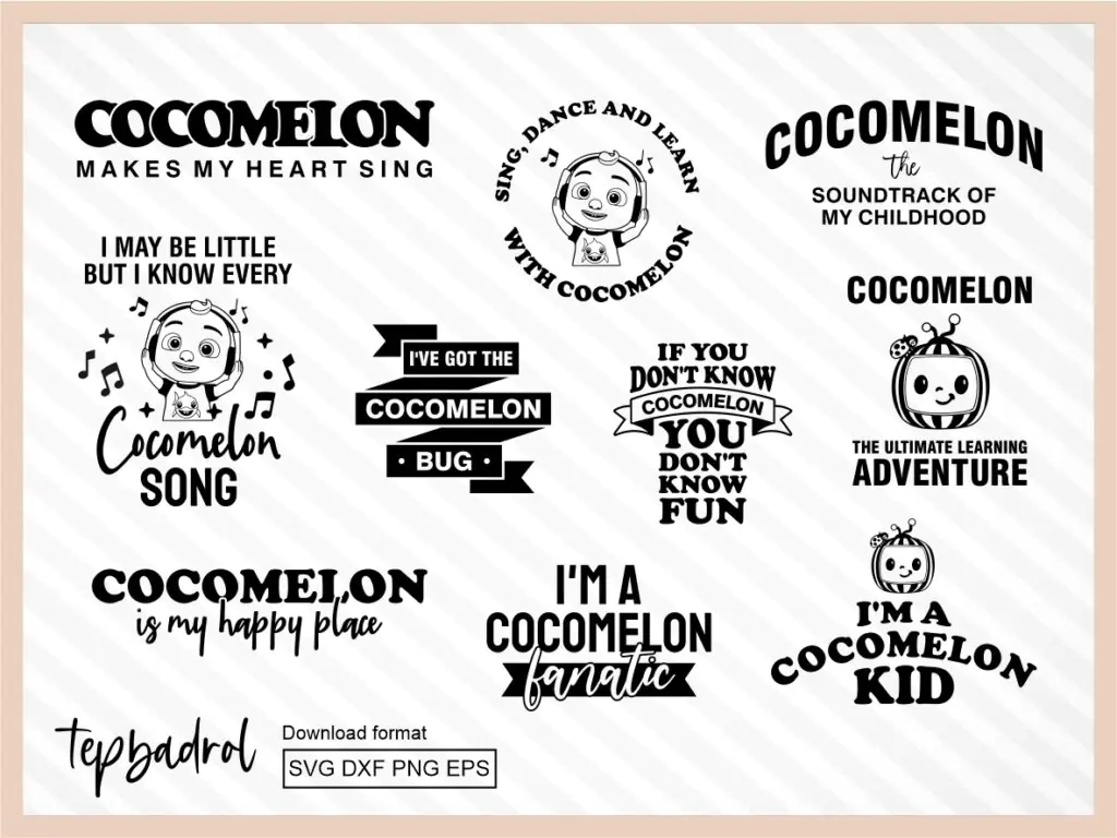 Cocomelon Shirt Designs, Coco Melon SVG , Clip Art, PNG and EPS Vector ...