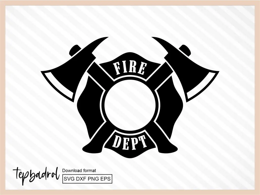 Firefighter Badge SVG Template PNG Symbol