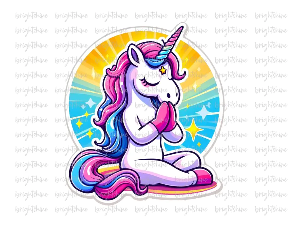 Cute Unicorn Yoga PNG Sublimation Design