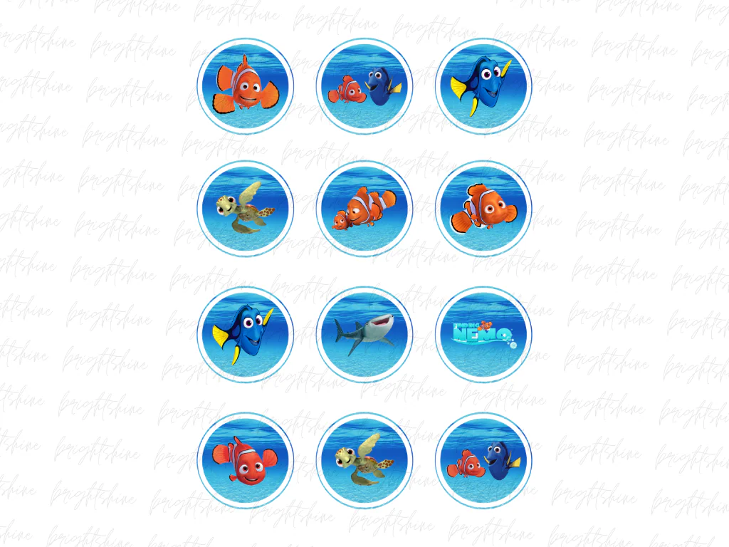 Cup Cake Topper Finding Nemo PNG PDF Design