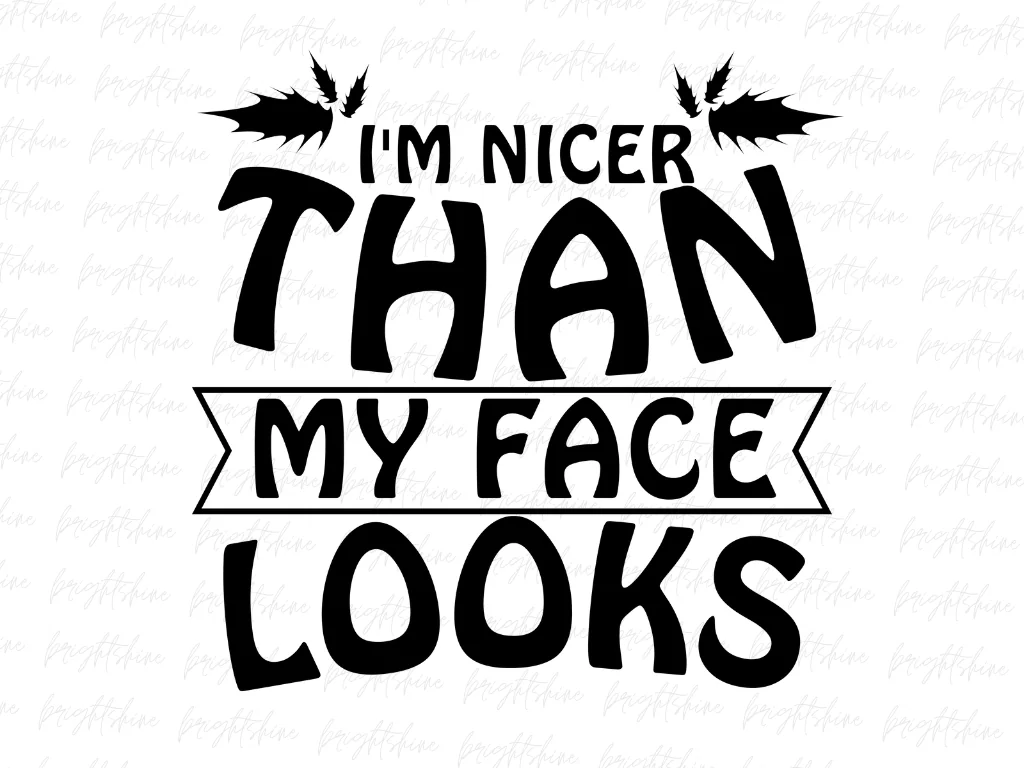 I’m Nicer Than My Face Looks SVG Files For Cricut File