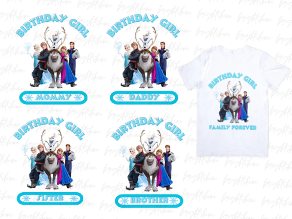 T-Shirt Family Frozen PNG Design