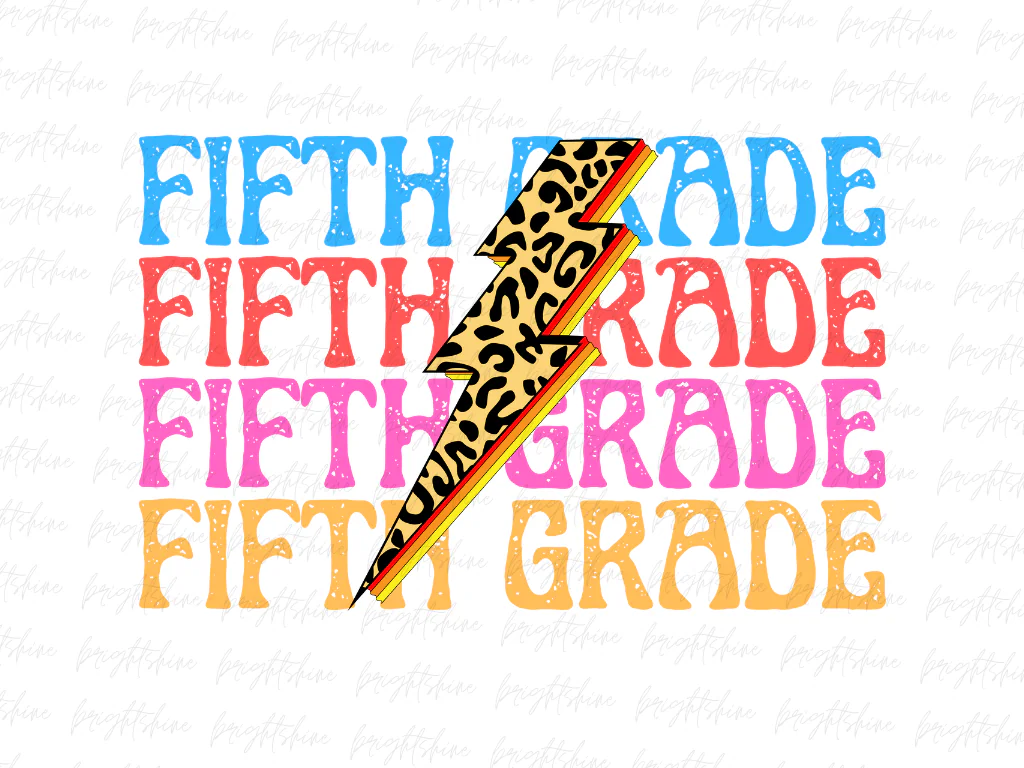 Fifth Grade Lightning Bolt PNG file for Download